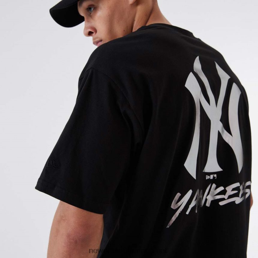 New York Yankees MLB Metallic Black T-Shirt New Era TRBRBN2933