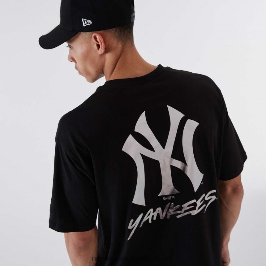 New York Yankees MLB Metallic Black T-Shirt New Era TRBRBN2933