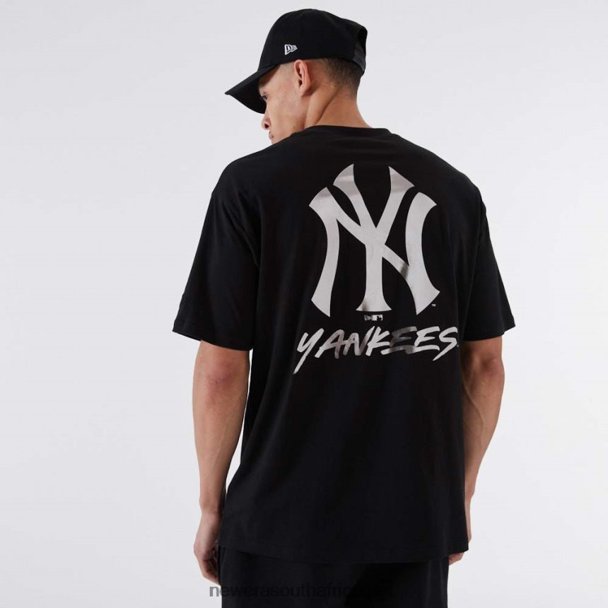 New York Yankees MLB Metallic Black T-Shirt New Era TRBRBN2933