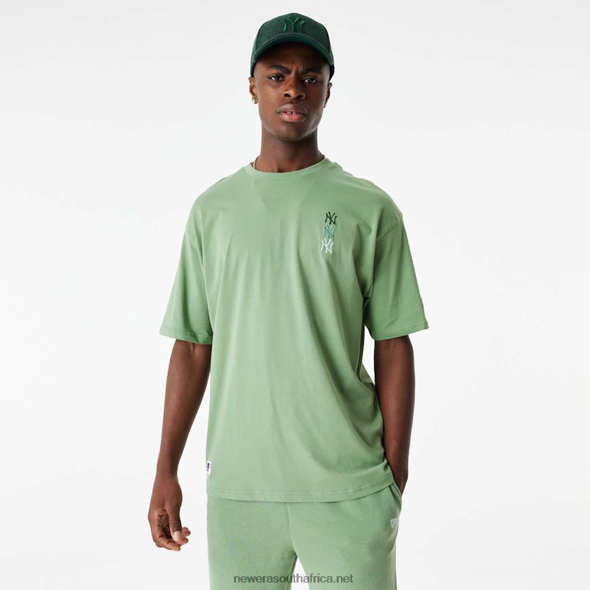 New York Yankees MLB Stacked Logo Green Oversized T-Shirt New Era TRBRBN2855
