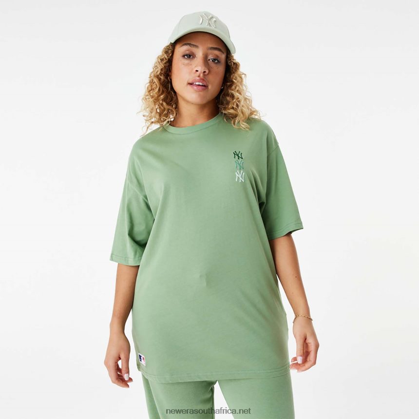 New York Yankees MLB Stacked Logo Green Oversized T-Shirt New Era TRBRBN2855