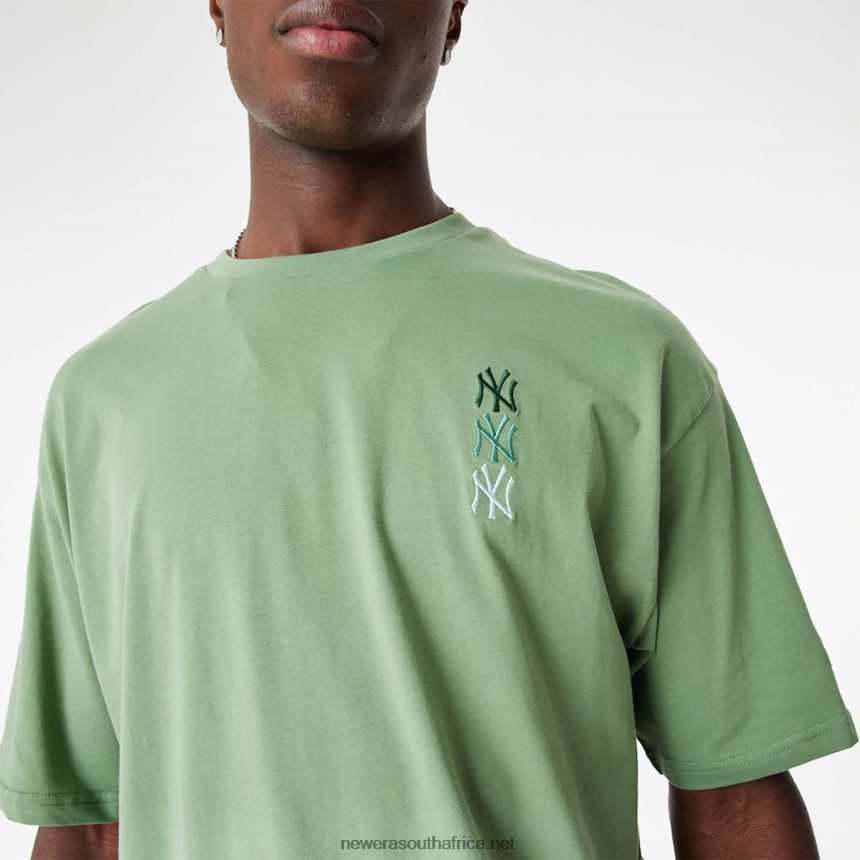 New York Yankees MLB Stacked Logo Green Oversized T-Shirt New Era TRBRBN2855