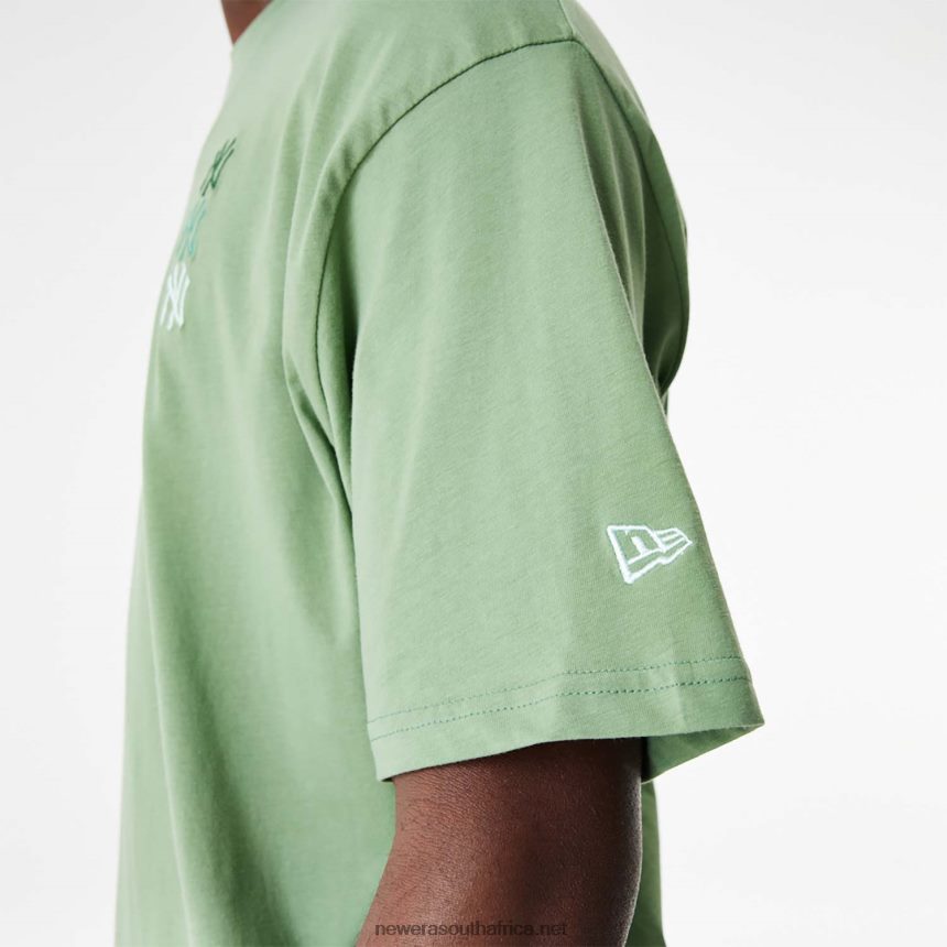 New York Yankees MLB Stacked Logo Green Oversized T-Shirt New Era TRBRBN2855
