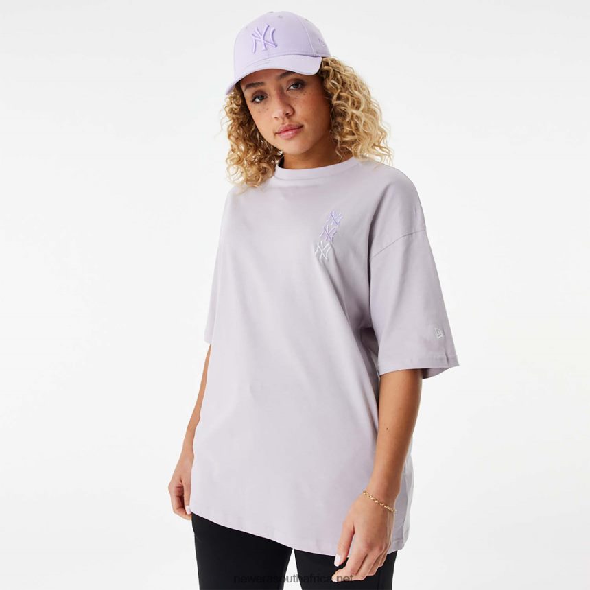 New York Yankees MLB Stacked Logo Purple Oversized T-Shirt New Era TRBRBN2870