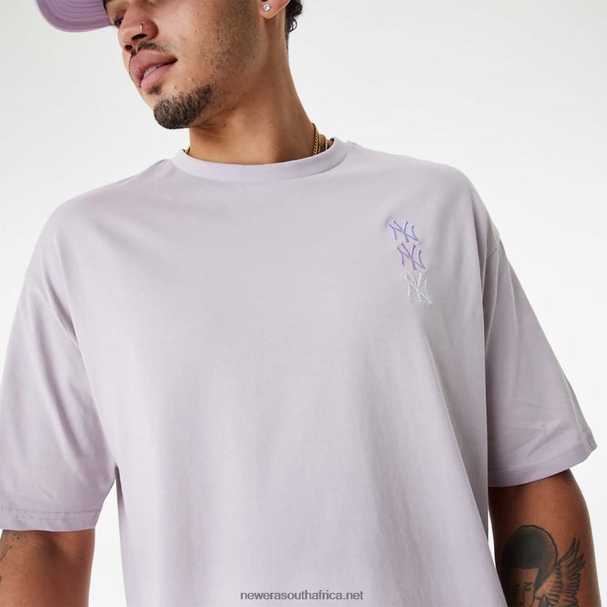 New York Yankees MLB Stacked Logo Purple Oversized T-Shirt New Era TRBRBN2870