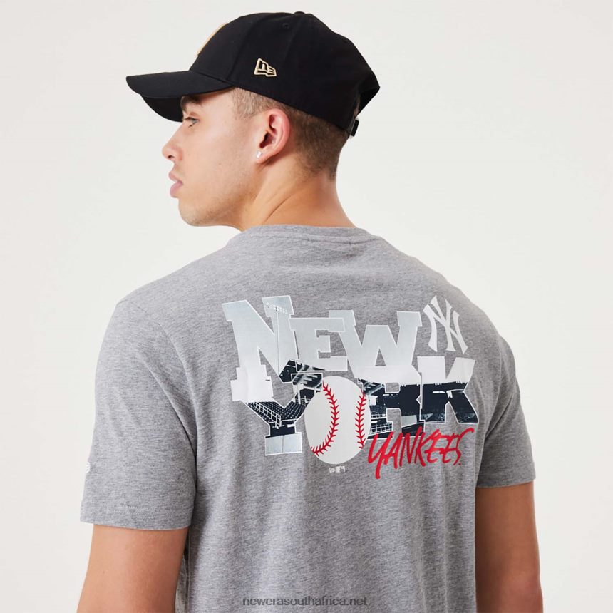 New York Yankees MLB Team Logo Graphic Medium Grey T-Shirt New Era TRBRBN2865