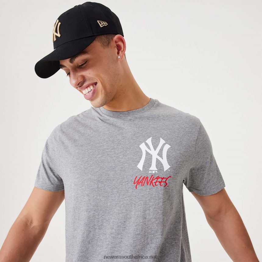 New York Yankees MLB Team Logo Graphic Medium Grey T-Shirt New Era TRBRBN2865