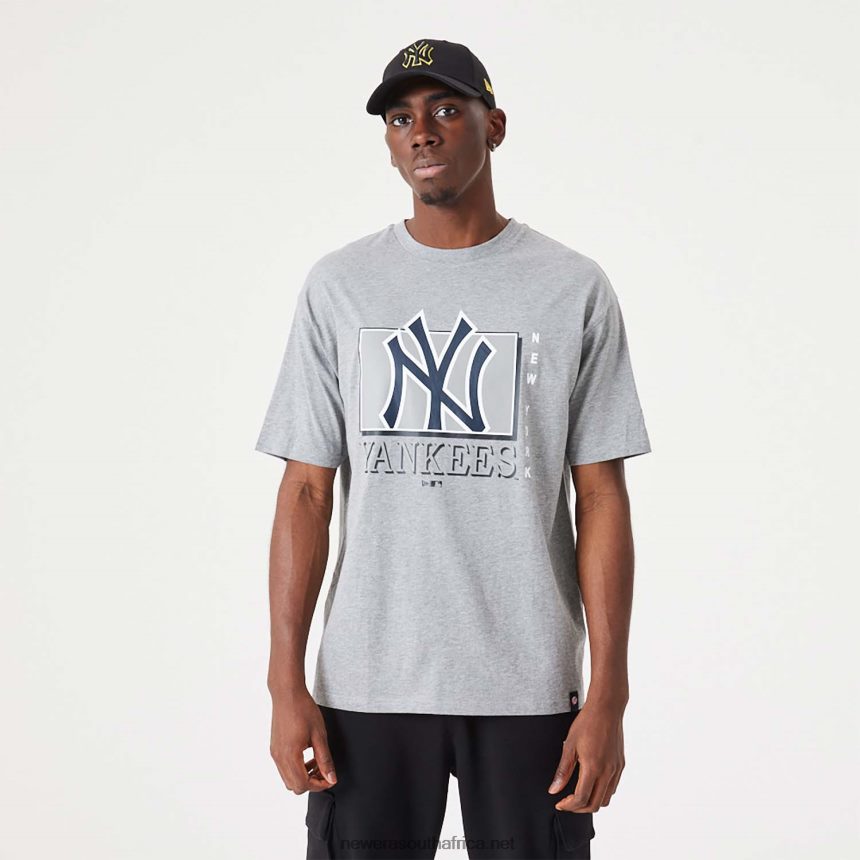 New York Yankees MLB Team Wordmark Grey Oversized T-Shirt New Era TRBRBN3143