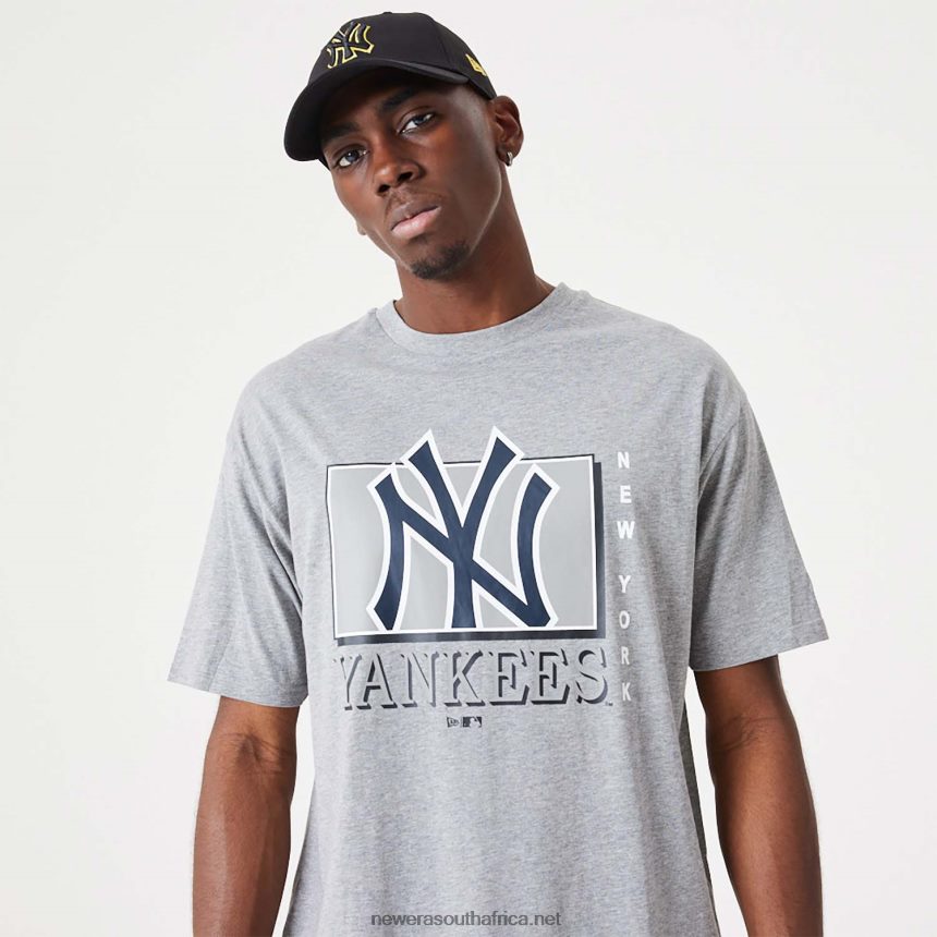 New York Yankees MLB Team Wordmark Grey Oversized T-Shirt New Era TRBRBN3143