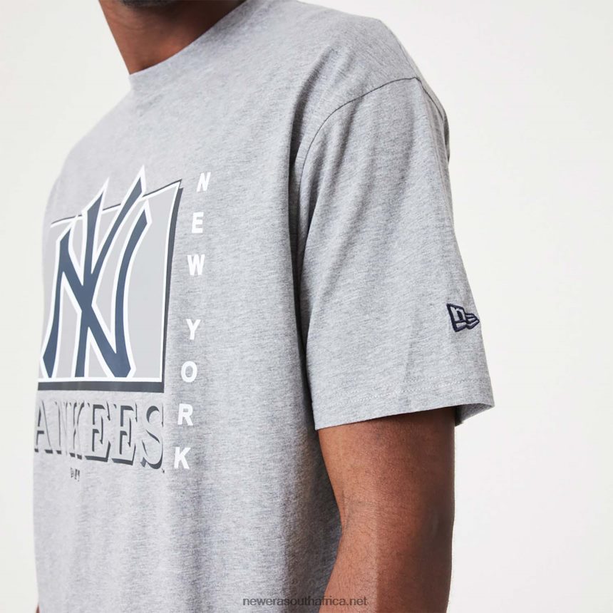 New York Yankees MLB Team Wordmark Grey Oversized T-Shirt New Era TRBRBN3143