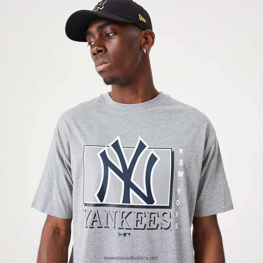 New York Yankees MLB Team Wordmark Grey Oversized T-Shirt New Era TRBRBN3143