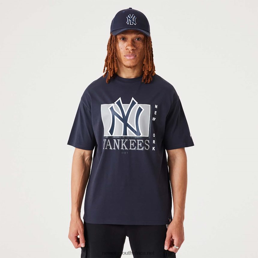 New York Yankees MLB Team Wordmark Navy Oversized T-Shirt New Era TRBRBN3157