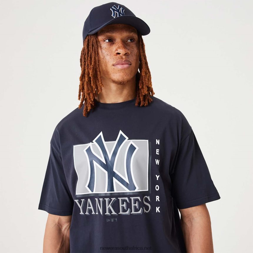 New York Yankees MLB Team Wordmark Navy Oversized T-Shirt New Era TRBRBN3157