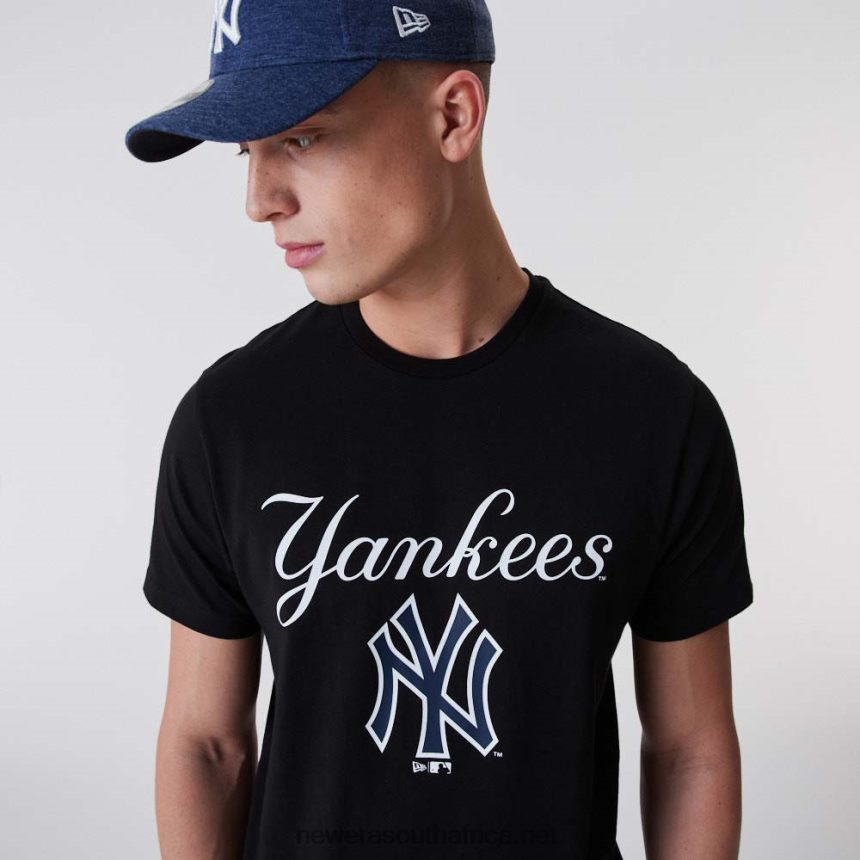 New York Yankees Script Black T-Shirt New Era TRBRBN3085