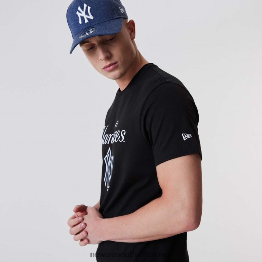 New York Yankees Script Black T-Shirt New Era TRBRBN3085
