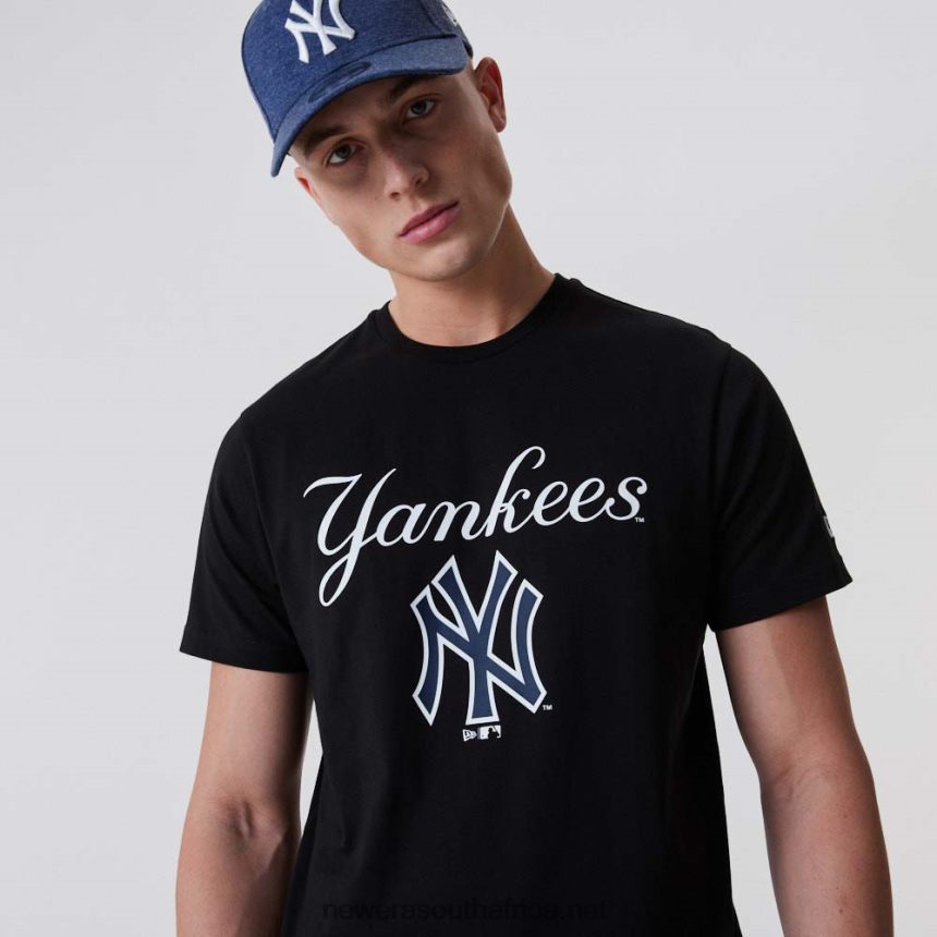 New York Yankees Script Black T-Shirt New Era TRBRBN3085