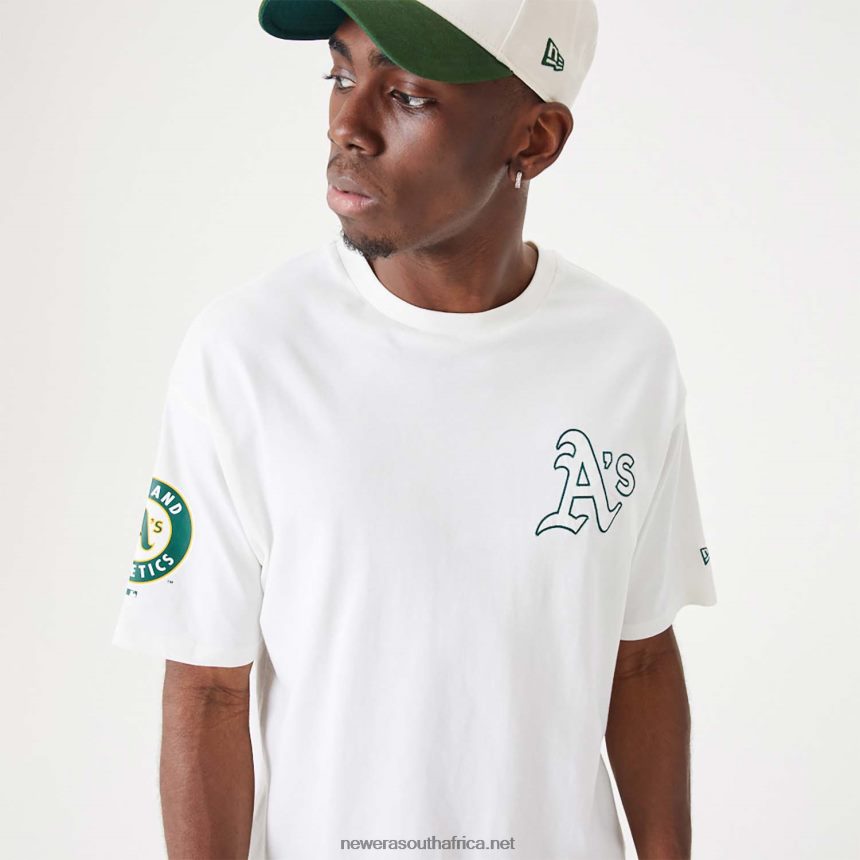 Oakland Athletics MLB Heritage Open White Oversized T-Shirt New Era TRBRBN3014