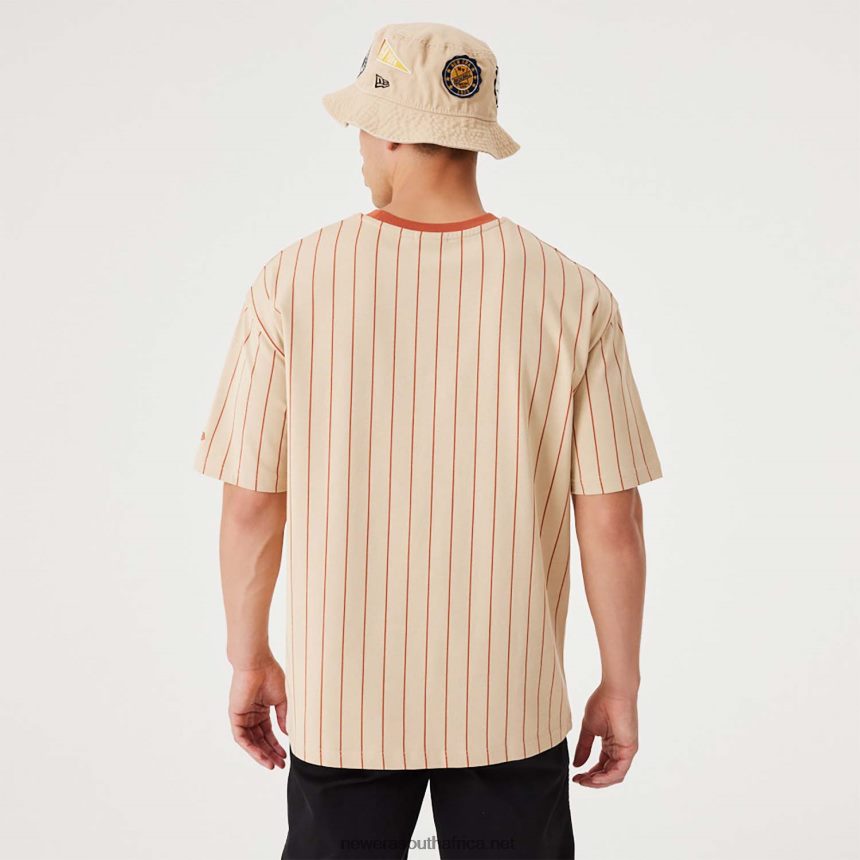 Pinstripe Light Beige Oversized T-Shirt New Era TRBRBN2914
