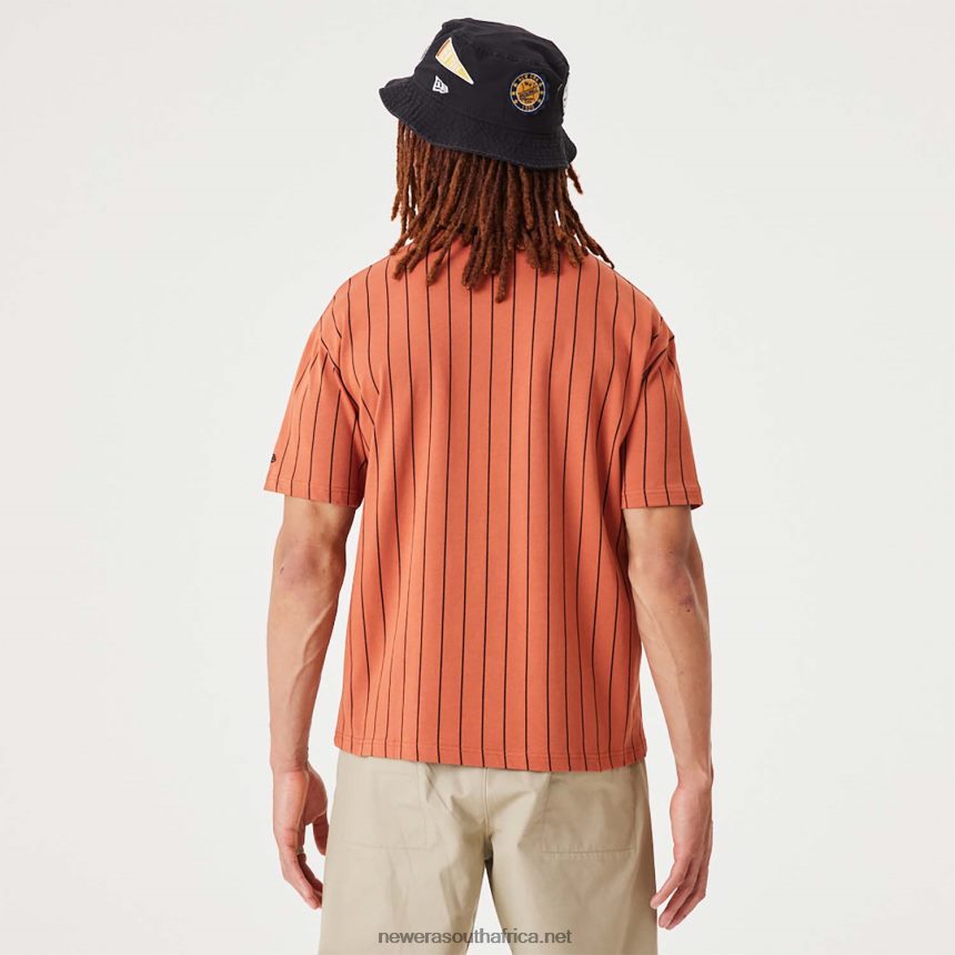 Pinstripe Medium Brown Oversized T-Shirt New Era TRBRBN3108