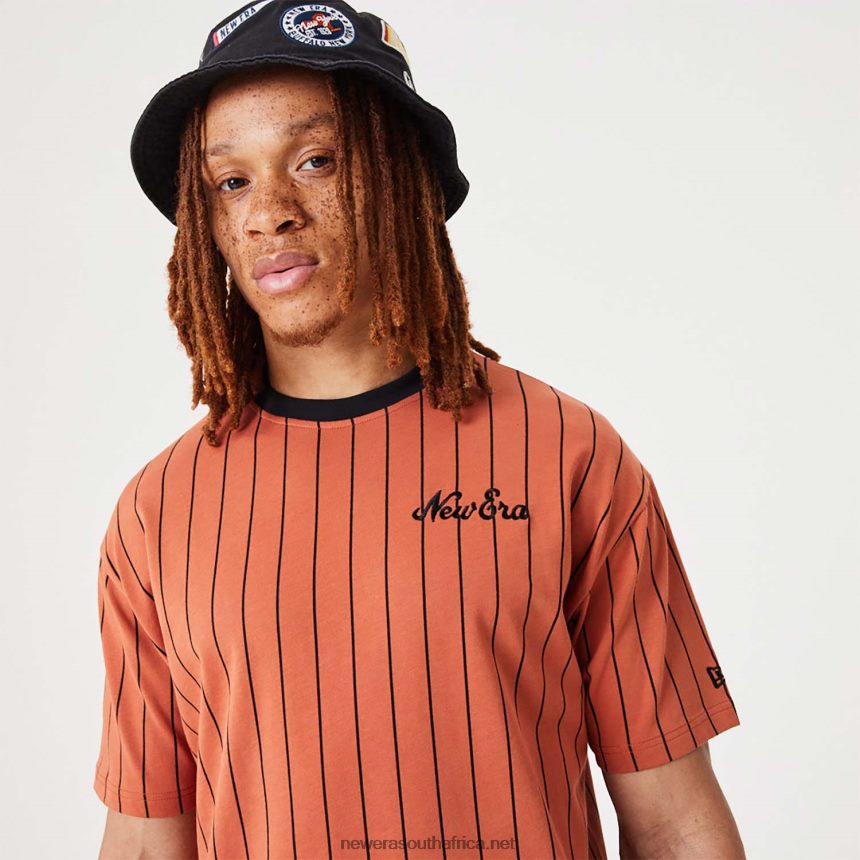 Pinstripe Medium Brown Oversized T-Shirt New Era TRBRBN3108