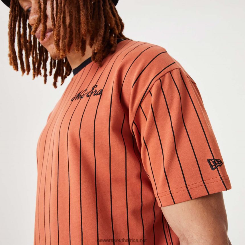 Pinstripe Medium Brown Oversized T-Shirt New Era TRBRBN3108