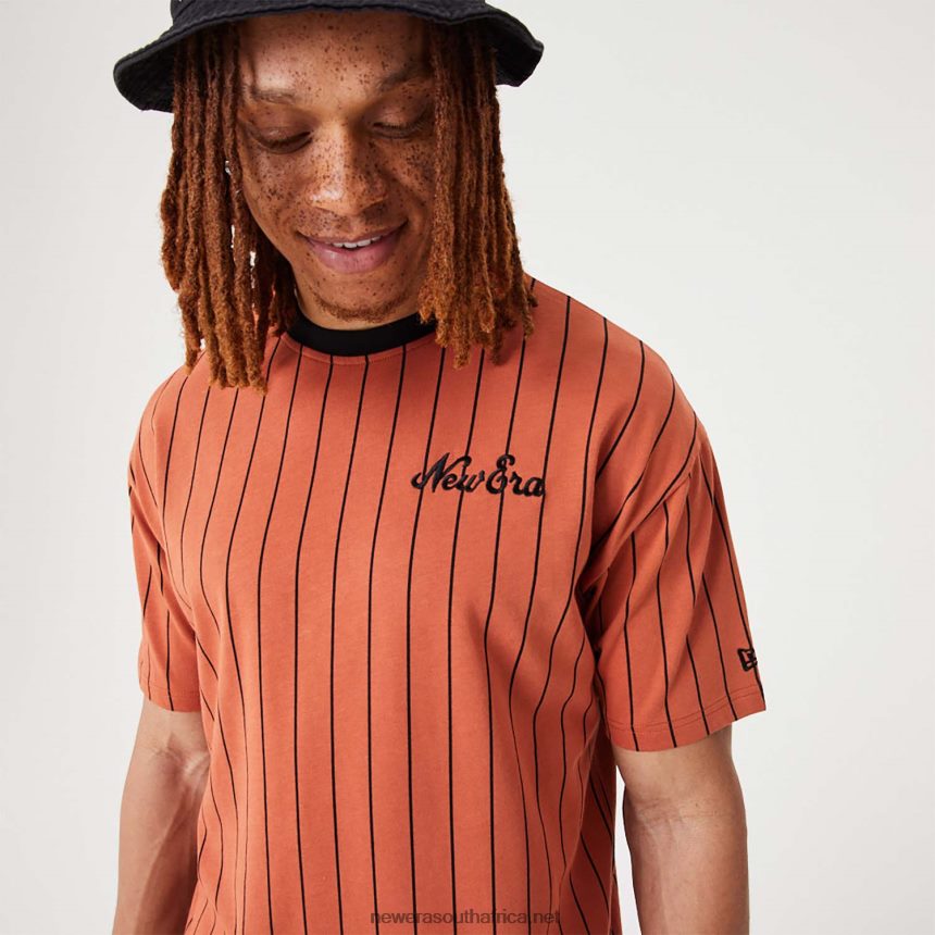 Pinstripe Medium Brown Oversized T-Shirt New Era TRBRBN3108