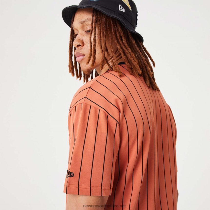 Pinstripe Medium Brown Oversized T-Shirt New Era TRBRBN3108