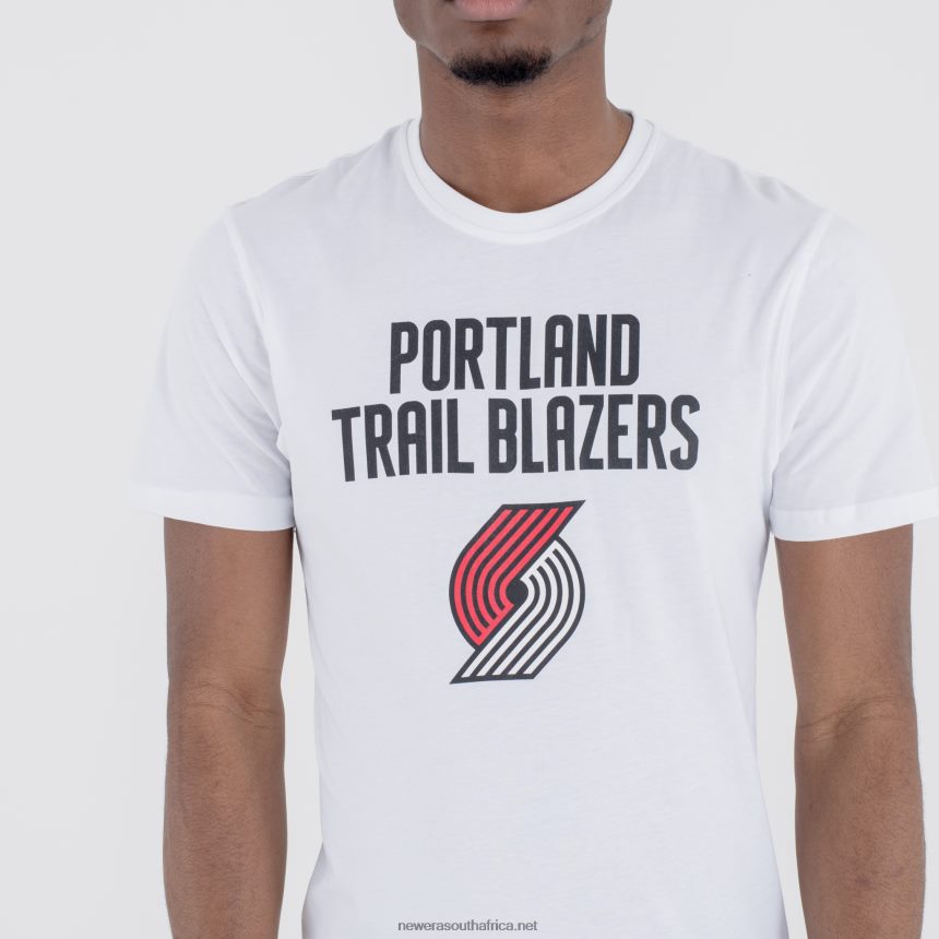 Portland Trail Blazers NBA Team Logo White T-Shirt New Era TRBRBN3161