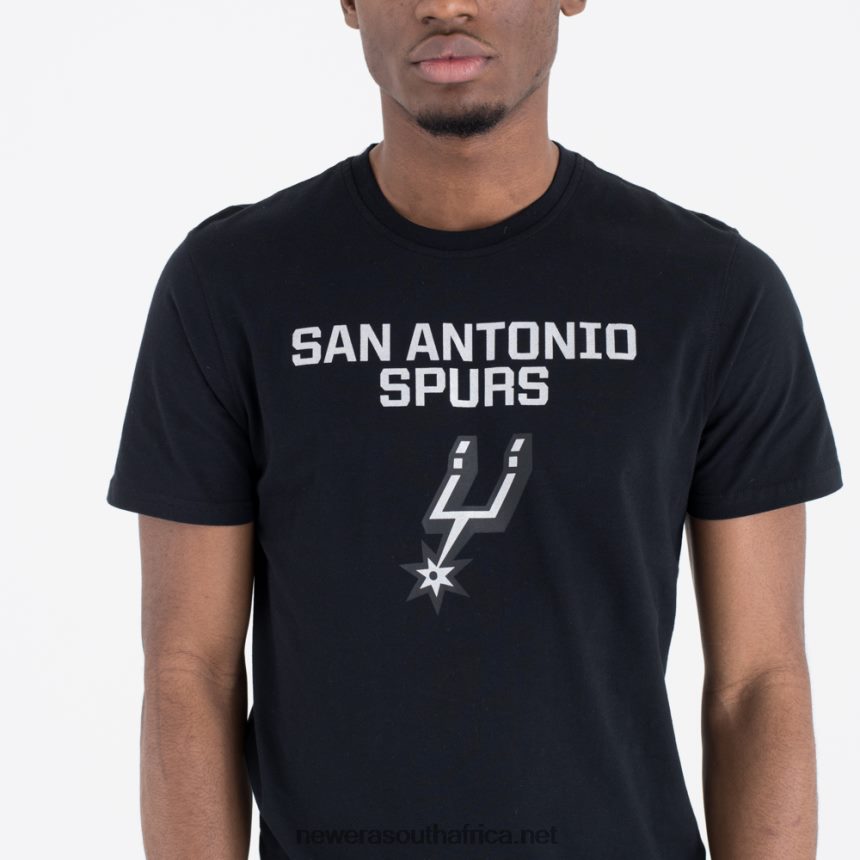 San Antonio Spurs Team Logo Black T-Shirt New Era TRBRBN3132
