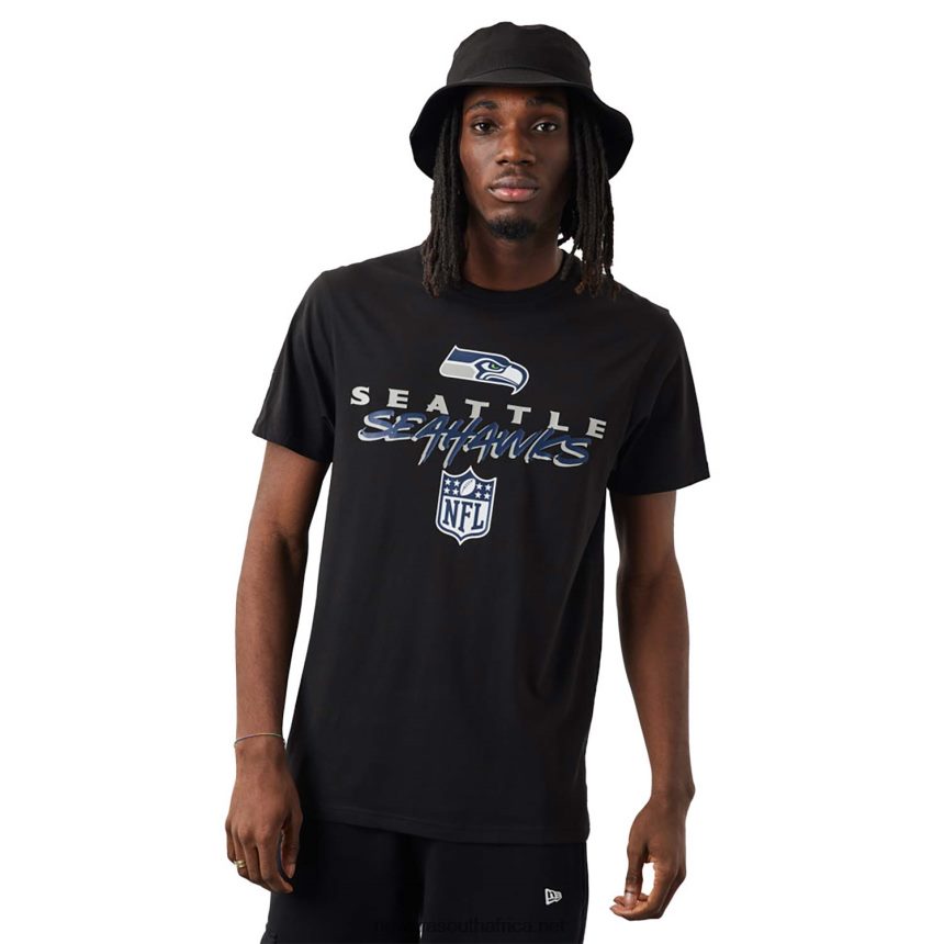 Seattle Seahawks NFL Script Black T-Shirt New Era TRBRBN3169