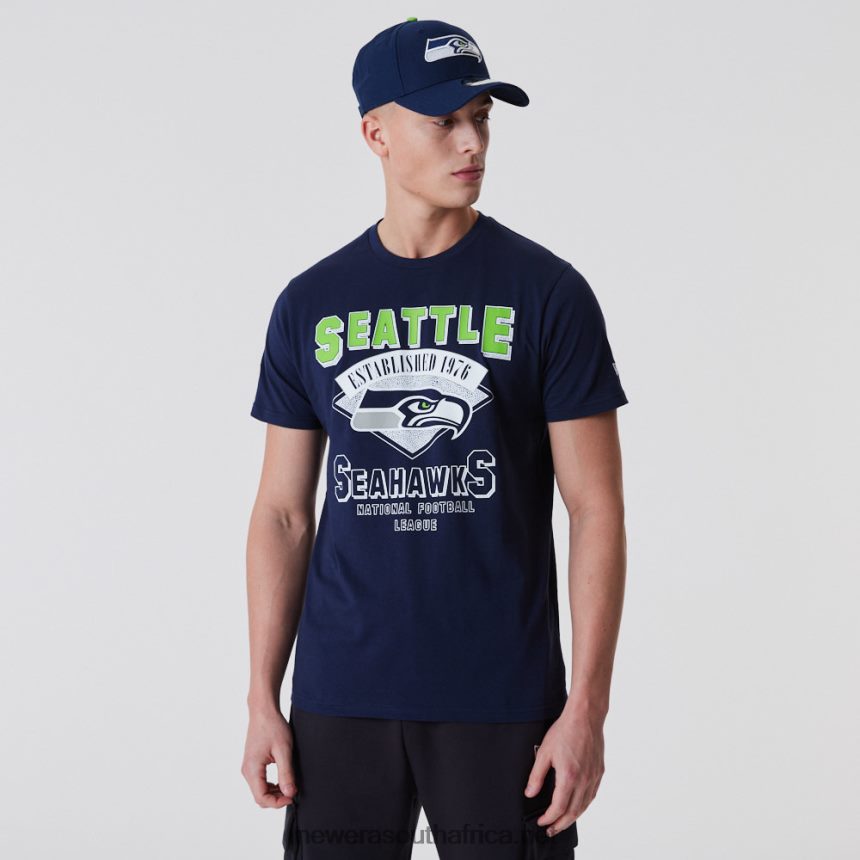 Seattle Seahawks NFL Team Wordmark Dark Blue T-Shirt New Era TRBRBN3057
