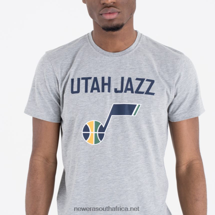Utah Jazz Team NBA Team Logo Grey T-Shirt New Era TRBRBN2854