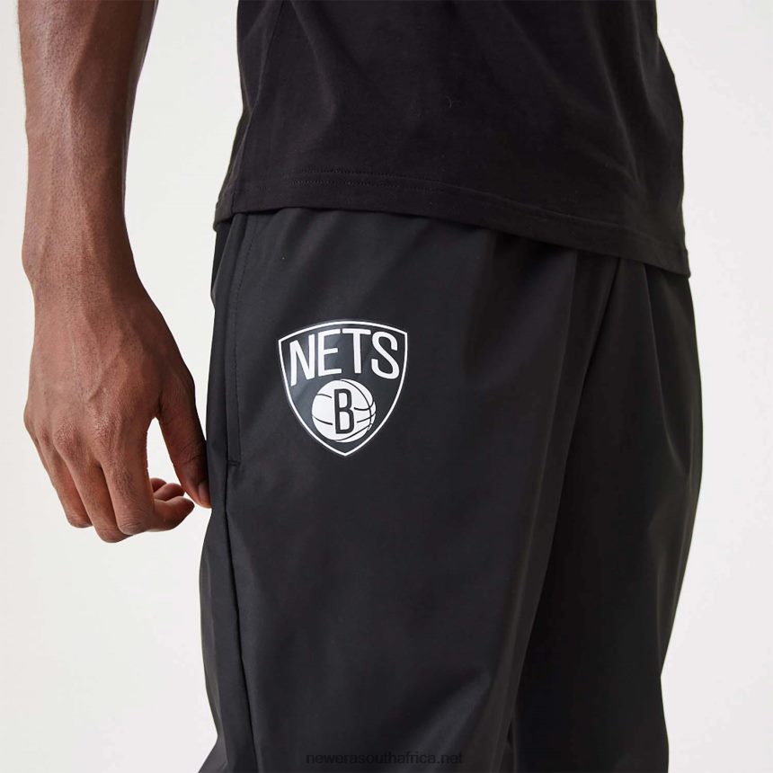Brooklyn Nets NBA All Over Print Panel Black Joggers New Era TRBRBN2591