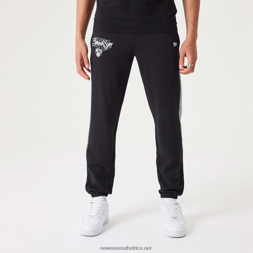 Brooklyn Nets NBA Script Black Joggers New Era TRBRBN2605