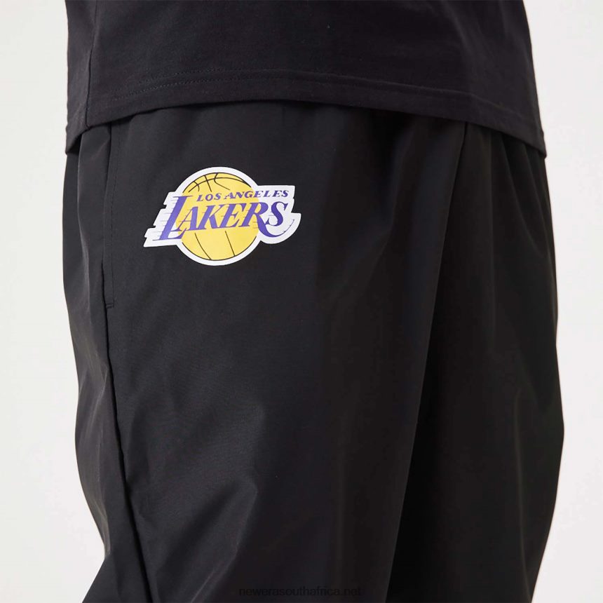 LA Lakers NBA All Over Print Panel Black Joggers New Era TRBRBN2595