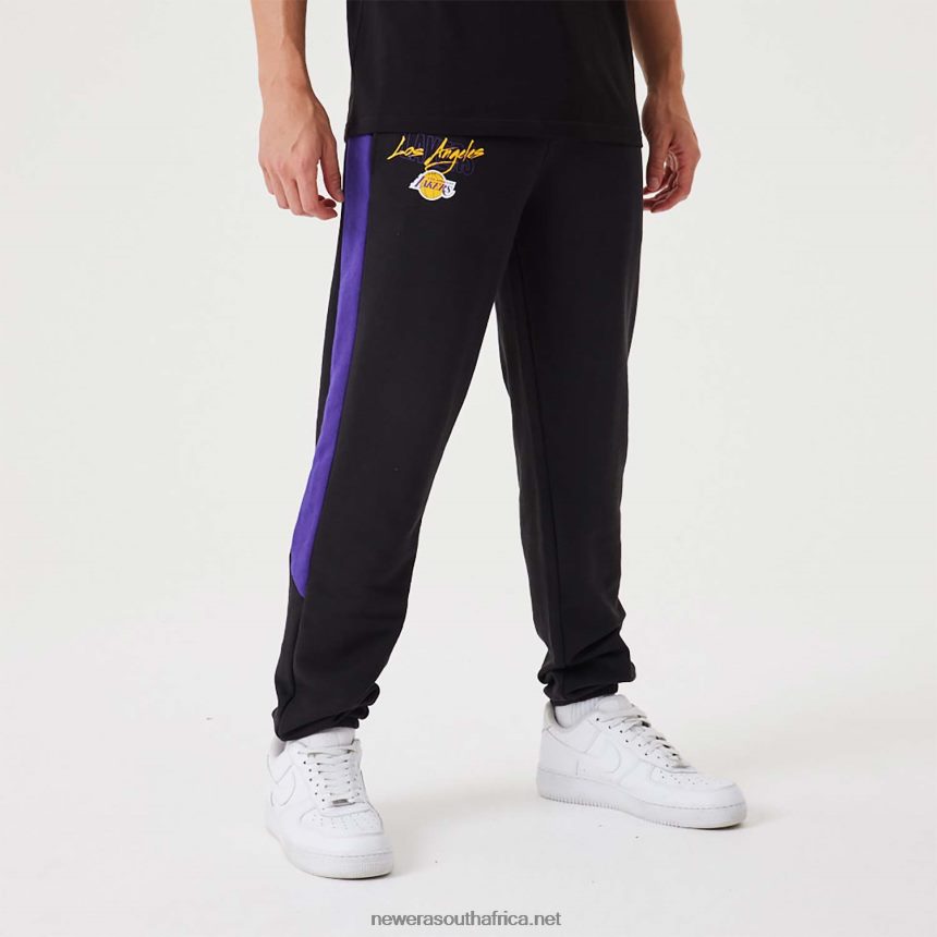 LA Lakers NBA Script Black Joggers New Era TRBRBN2611
