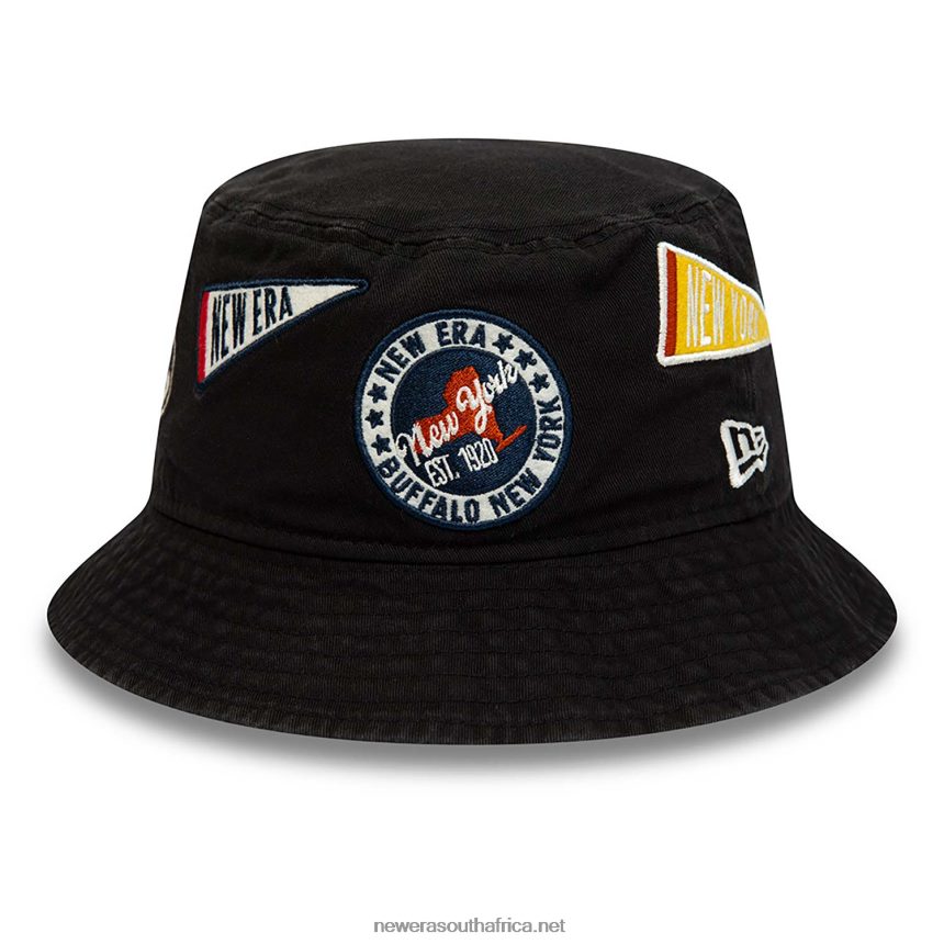 Heritage All Over Patch Black Bucket Hat New Era TRBRBN2308