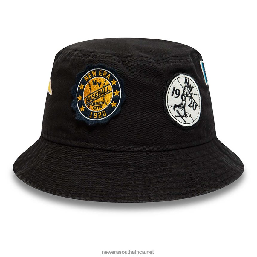 Heritage All Over Patch Black Bucket Hat New Era TRBRBN2308