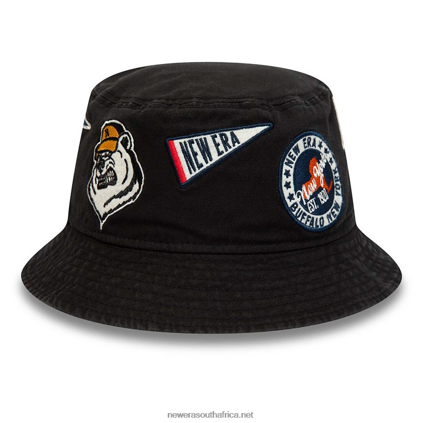 Heritage All Over Patch Black Bucket Hat New Era TRBRBN2308