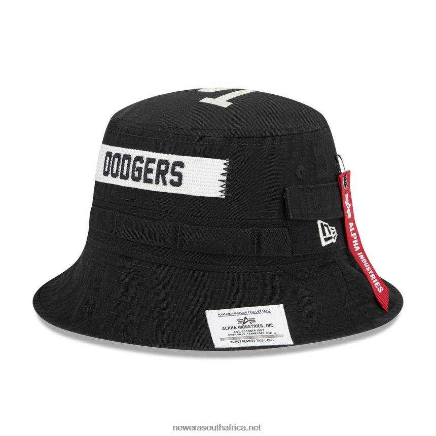 LA Dodgers Alpha Industries X MLB Black Bucket Hat New Era TRBRBN2278