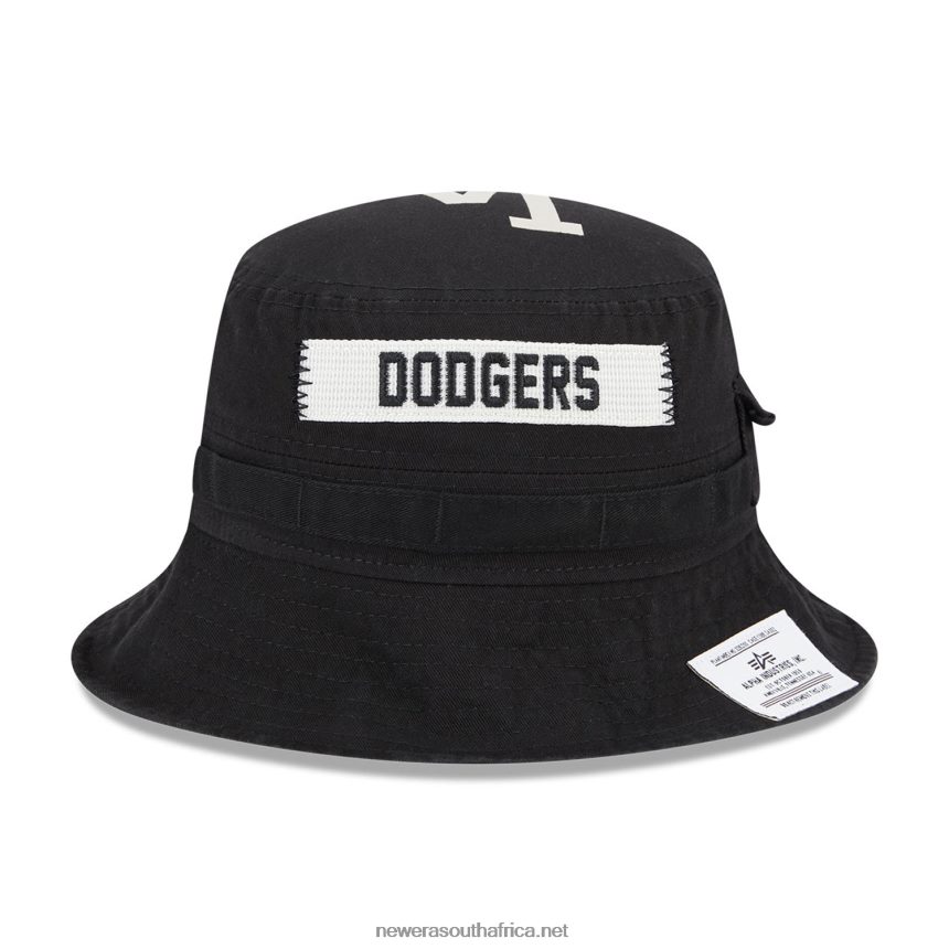 LA Dodgers Alpha Industries X MLB Black Bucket Hat New Era TRBRBN2278
