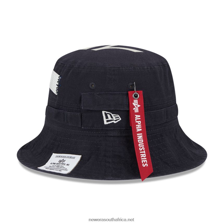 New York Yankees Alpha Industries X MLB Navy Bucket Hat New Era TRBRBN2275