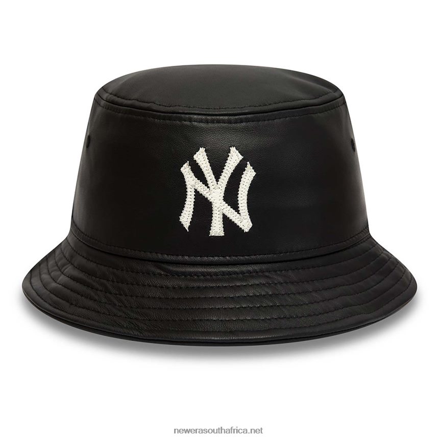 New York Yankees MLB Leather Black Bucket Hat New Era TRBRBN2320