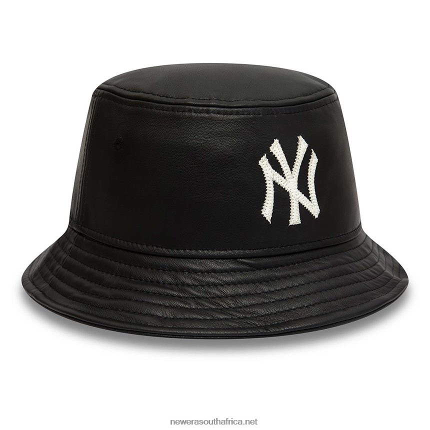 New York Yankees MLB Leather Black Bucket Hat New Era TRBRBN2320