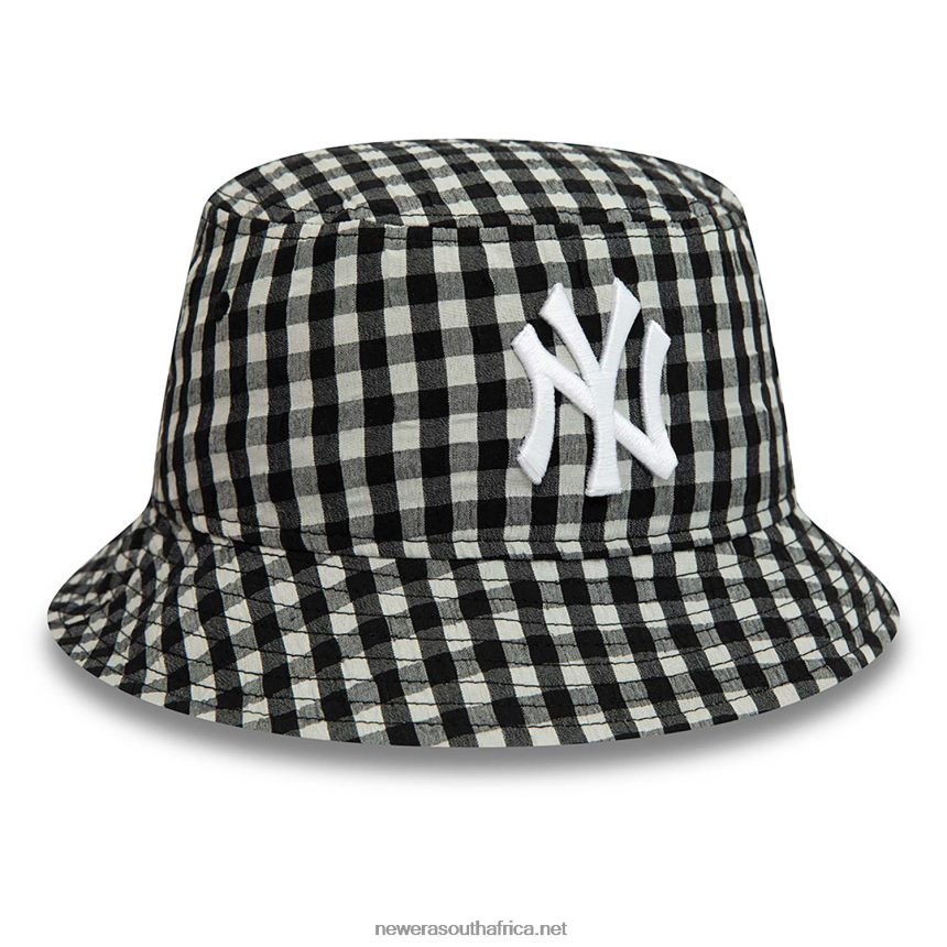 New York Yankees Womens Gingham Tapered Black Bucket Hat New Era TRBRBN2296