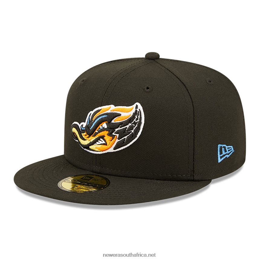 Akron Rubber Ducks MiLB Black 59FIFTY Fitted Cap New Era TRBRBN685