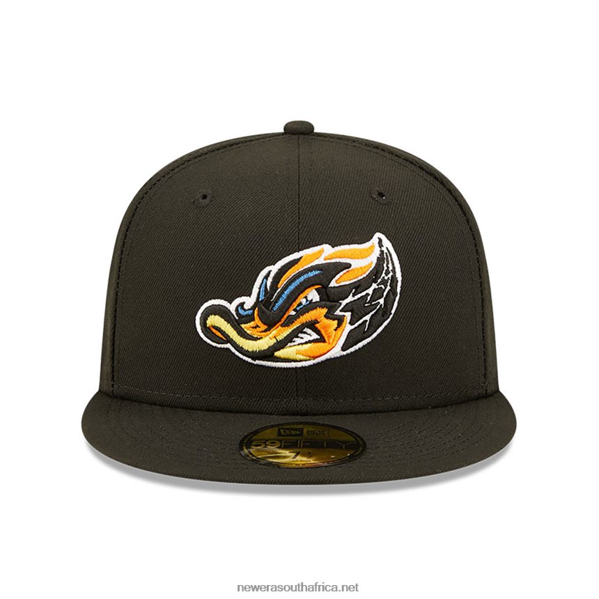 Akron Rubber Ducks MiLB Black 59FIFTY Fitted Cap New Era TRBRBN685