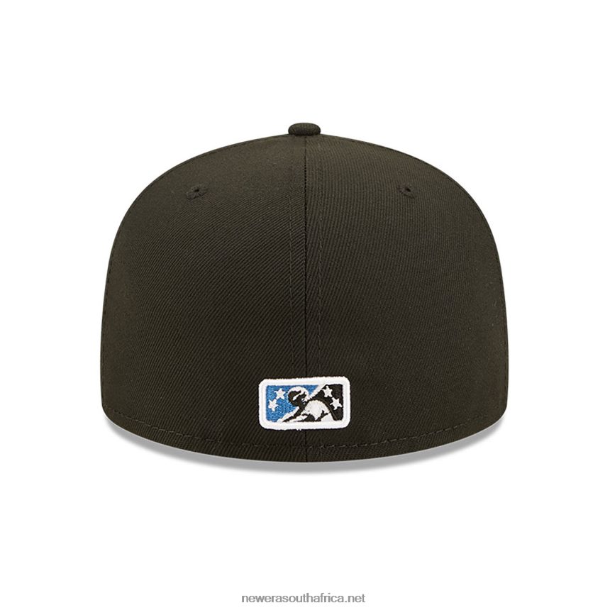 Akron Rubber Ducks MiLB Black 59FIFTY Fitted Cap New Era TRBRBN685