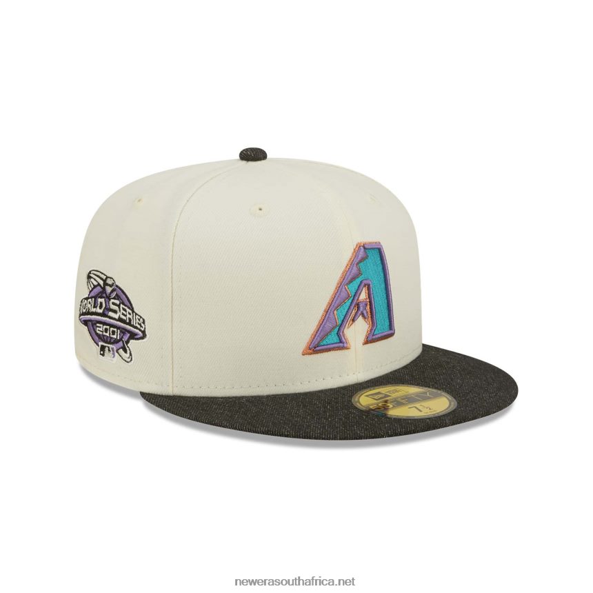 Arizona Diamondbacks MLB Black Denim Chrome White 59FIFTY Fitted Cap New Era TRBRBN168