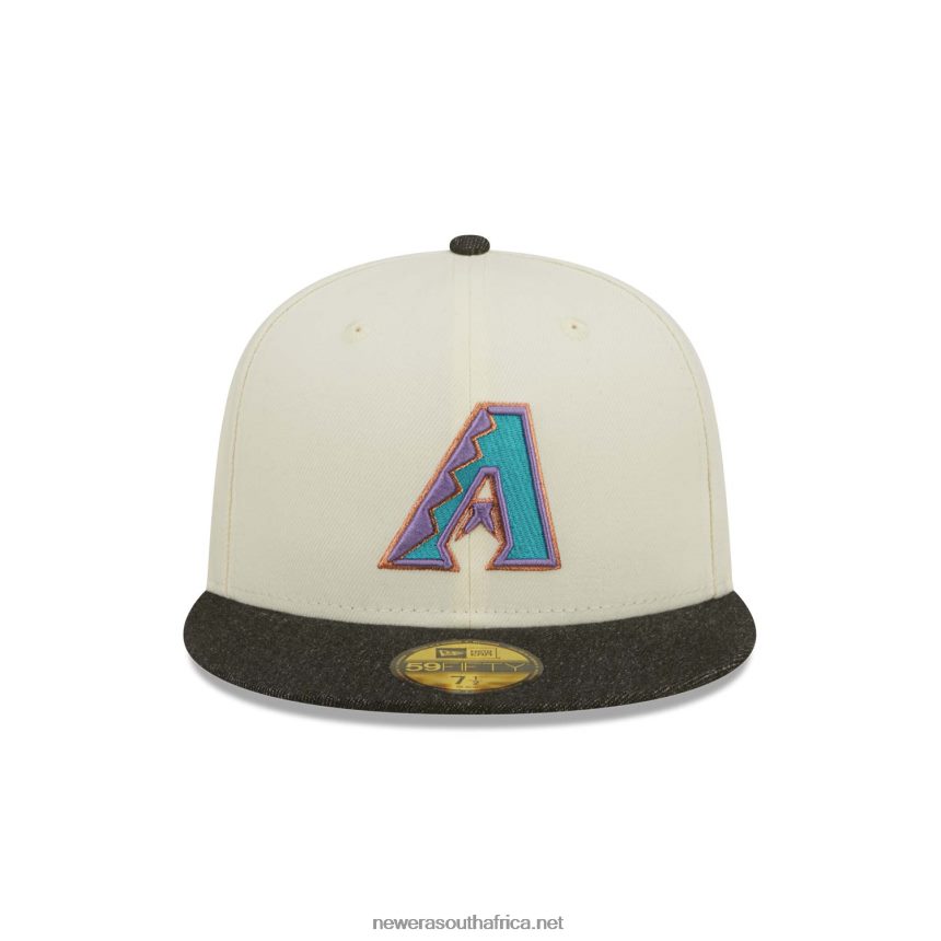 Arizona Diamondbacks MLB Black Denim Chrome White 59FIFTY Fitted Cap New Era TRBRBN168